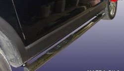 13 949 р. Защита порогов из трубы d76 мм с пластиковыми вставками для ног Slitkoff  Mazda CX-9  TB (2007-2009) (Нержавейка, Полированная)  с доставкой в г. Калуга. Увеличить фотографию 1