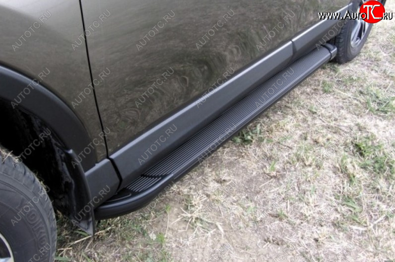 13 799 р. Пороги алюминиевые Slitkoff  Mazda CX-5  KE (2015-2017) (Optima Black )  с доставкой в г. Калуга