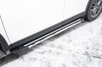 Алюминиевые пороги для ног Slitkoff (Luxe) Mazda CX-5 KF (2016-2024)