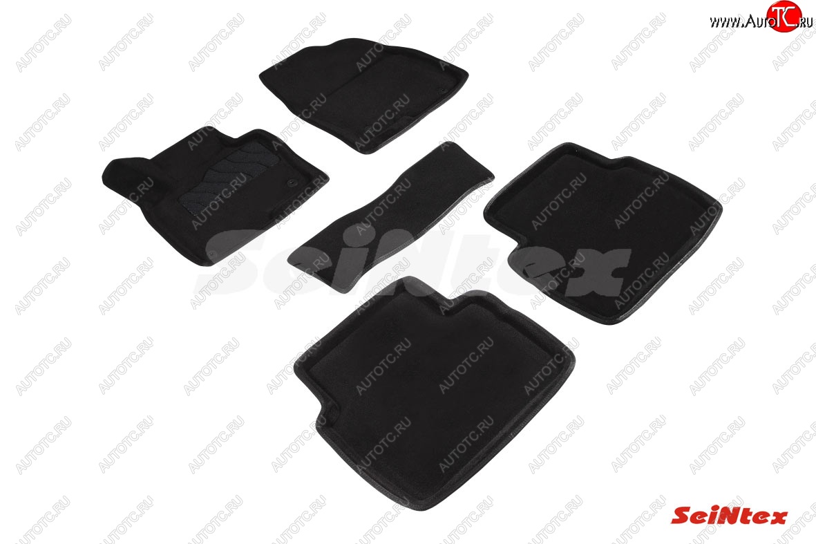 4 799 р. Комплект 3D ковриков в салон (ворсовые / чёрные) Seintex  Mazda CX-5  KF (2016-2024)  с доставкой в г. Калуга