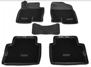 Комплект комбинированых ковриков в салон с повышенной износостойкостью Unidec (полиуретан, текстиль) Mazda (Мазда) CX-5 (ЦХ-5)  KF (2016-2024) KF  (Черный)