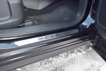 2 299 р. Пороги накладки дверей Petroil Tuning  Mazda CX-5  KF (2016-2024)  с доставкой в г. Калуга. Увеличить фотографию 2