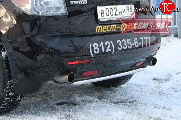 9 314 р. Защита заднего бампера Souz-96 (d42) Mazda CX-7 ER дорестайлинг (2006-2010)  с доставкой в г. Калуга