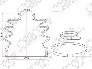 389 р. Пыльник ШРУСа (наружный) SAT  Mazda 2/Demio  DW (1996-2002), Subaru Impreza  GC (1992-2000)  с доставкой в г. Калуга. Увеличить фотографию 1