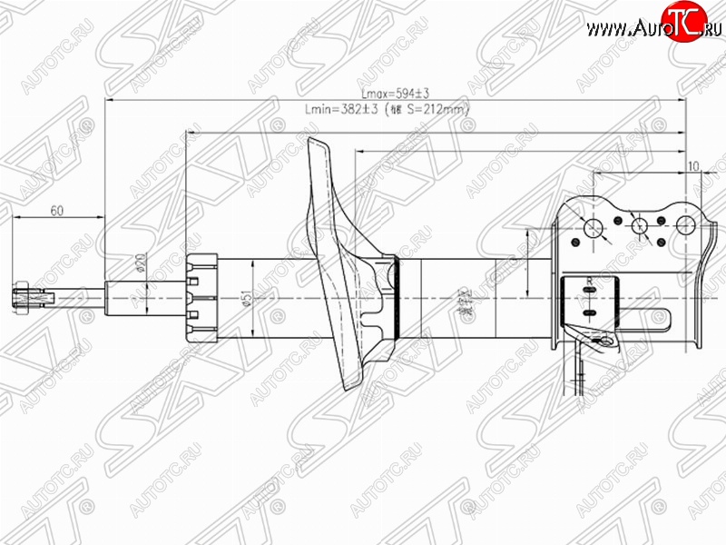 2 979 р. Правый амортизатор задний SAT  Mazda 323/Familia  седан - Premacy  с доставкой в г. Калуга