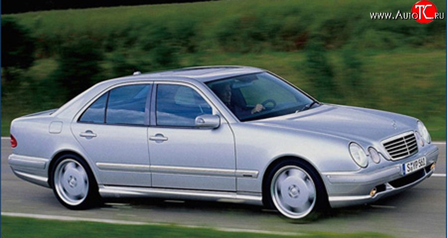 8 149 р. Пороги накладки AMG E55 Mercedes-Benz E-Class W210 дорестайлинг седан (1996-1999) (Неокрашенные)  с доставкой в г. Калуга