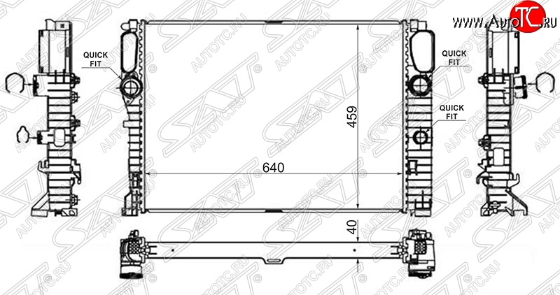 9 599 р. Радиатор двигателя SAT (пластинчатый, DIESEL, МКПП/АКПП) Mercedes-Benz E-Class W211 рестайлинг седан (2006-2009)  с доставкой в г. Калуга