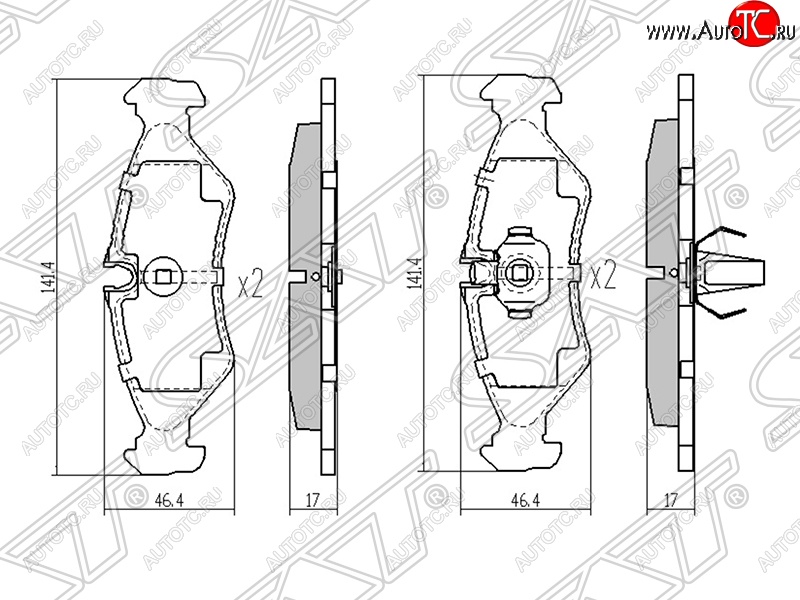 929 р. Колодки тормозные задние SAT Mercedes-Benz Sprinter W905 рестайлинг (2000-2006)  с доставкой в г. Калуга