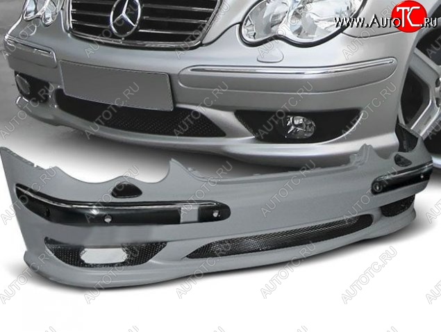 32 499 р. Передний бампер AMG Style Mercedes-Benz C-Class W203 рестайлинг седан (2004-2008) (Неокрашенный)  с доставкой в г. Калуга