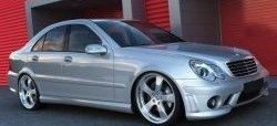 9 049 р. Пороги накладки AMG Style Mercedes-Benz C-Class W203 дорестайлинг седан (2000-2004) (Неокрашенные)  с доставкой в г. Калуга. Увеличить фотографию 1