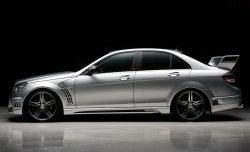 12 599 р. Пороги накладки WALD  Mercedes-Benz C-Class  W204 (2007-2011) дорестайлинг седан (Неокрашенные)  с доставкой в г. Калуга. Увеличить фотографию 1