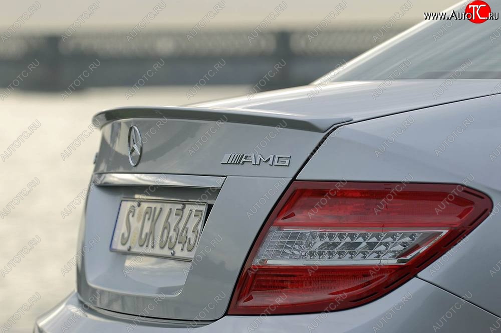 3 499 р. Спойлер багажника AMG Mercedes-Benz C-Class W204 дорестайлинг седан (2007-2011) (Неокрашенный)  с доставкой в г. Калуга