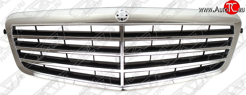 7 799 р. Решётка радиатора SAT (черная, хром) Mercedes-Benz E-Class W212 дорестайлинг седан (2009-2012) (Неокрашенная)  с доставкой в г. Калуга