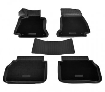 Комплект комбинированых ковриков в салон с повышенной износостойкостью Unidec (полиуретан, текстиль) Mercedes-Benz E-Class W213 седан дорестайлинг (2016-2020)  (Черный)