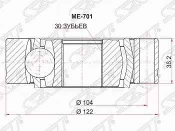 2 469 р. Шрус (внутренний) SAT (30*122 мм)  Mercedes-Benz Vito  W638 (1996-2003)  с доставкой в г. Калуга. Увеличить фотографию 1