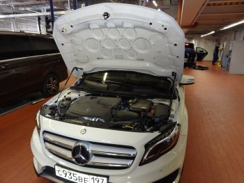 2 749 р. Упоры капота Russtal  Mercedes-Benz GLA  X156 (2013-2020) дорестайлинг, рестайлинг  с доставкой в г. Калуга. Увеличить фотографию 1