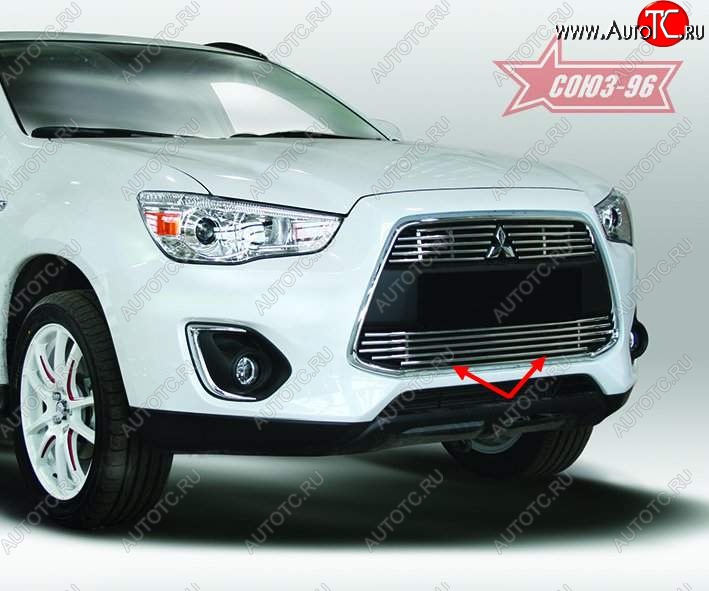 2 294 р. Декоративный элемент воздухозаборника Souz-96 (d10) Mitsubishi ASX 1-ый рестайлинг (2013-2016)  с доставкой в г. Калуга