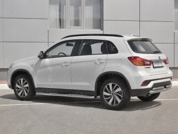 14 549 р. Защита заднего бампера (Ø63/2 по 42 мм, нержавейка) SLITKOFF  Mitsubishi ASX (2017-2020) 2-ой рестайлинг  с доставкой в г. Калуга. Увеличить фотографию 2