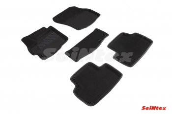 4 799 р. Комплект 3D ковриков в салон (ворсовые / чёрные) Seintex Mitsubishi ASX дорестайлинг (2010-2012)  с доставкой в г. Калуга. Увеличить фотографию 1