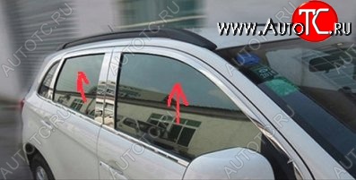 6 899 р. Верхние накладки на окна дверей СТ Mitsubishi ASX дорестайлинг (2010-2012) (Неокрашенные)  с доставкой в г. Калуга