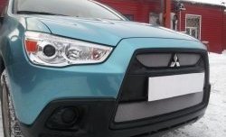 4 049 р. Сетка на бампер Allest (матовый хром) Mitsubishi ASX дорестайлинг (2010-2012)  с доставкой в г. Калуга. Увеличить фотографию 2