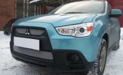 4 049 р. Сетка на бампер Allest (матовый хром) Mitsubishi ASX дорестайлинг (2010-2012)  с доставкой в г. Калуга. Увеличить фотографию 3