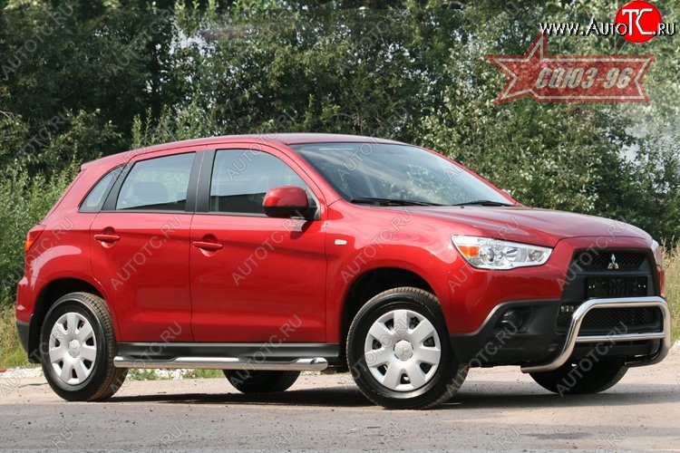 8 999 р. Защита переднего бампера Souz-96 (d60) Mitsubishi ASX дорестайлинг (2010-2012)  с доставкой в г. Калуга