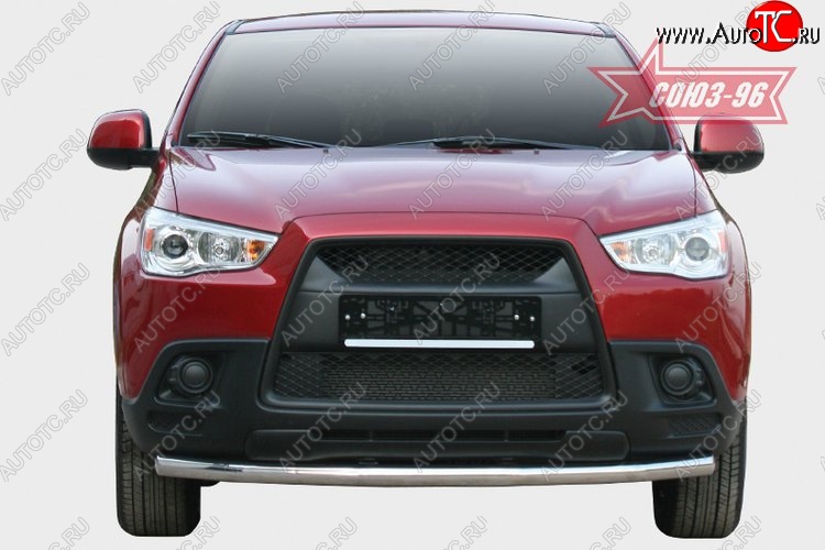 8 369 р. Защита переднего бампера одинарная Souz-96 (d60) Mitsubishi ASX дорестайлинг (2010-2012)  с доставкой в г. Калуга