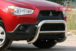 10 934 р. Защита переднего бампера Souz-96 (d76) Mitsubishi ASX дорестайлинг (2010-2012)  с доставкой в г. Калуга. Увеличить фотографию 2