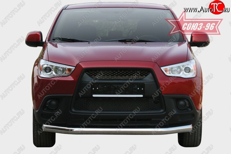 8 234 р. Защита переднего бампера Souz-96 (d76) Mitsubishi ASX дорестайлинг (2010-2012)  с доставкой в г. Калуга