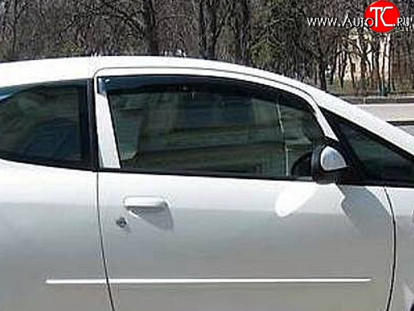 999 р. Комплект дефлекторов окон (ветровиков) 2 шт. 3 дв. (рестайлинг) Russtal Mitsubishi Colt Z20, Z30 хэтчбэк 3 дв. дорестайлинг (2002-2009)  с доставкой в г. Калуга