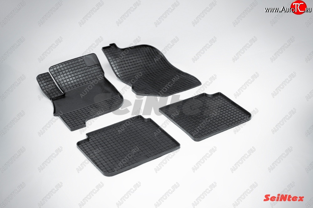 2 889 р. Износостойкие коврики в салон с рисунком Сетка SeiNtex Premium 4 шт. (резина) Mitsubishi Galant (2004-2012)  с доставкой в г. Калуга