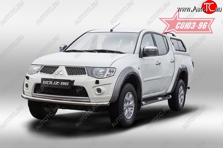 10 394 р. Защита переднего бампера одинарная Souz-96 (d60). Mitsubishi L200 5 KK,KL дорестайлинг (2015-2019)  с доставкой в г. Калуга