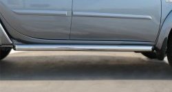 19 799 р. Защита порогов из круглой трубы диаметром 76 мм Russtal  Mitsubishi L200  5 KK,KL (2015-2019) (Защита порогов с со скосами на торцах (вариант 1))  с доставкой в г. Калуга. Увеличить фотографию 2