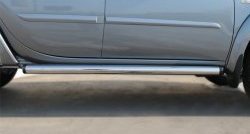 19 799 р. Защита порогов из круглой трубы диаметром 76 мм Russtal  Mitsubishi L200  5 KK,KL (2015-2019) (Защита порогов с со скосами на торцах (вариант 1))  с доставкой в г. Калуга. Увеличить фотографию 6