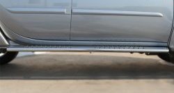 29 699 р. Защита порогов с круглыми вставками для ног из овальной трубы диаметром 120x60 мм Russtal  Mitsubishi L200  5 KK,KL (2015-2019)  с доставкой в г. Калуга. Увеличить фотографию 2