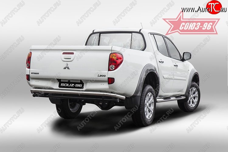 9 809 р. Одинарная защита заднего бампера d60 Souz-96 Mitsubishi L200 5 KK,KL дорестайлинг (2015-2019)  с доставкой в г. Калуга