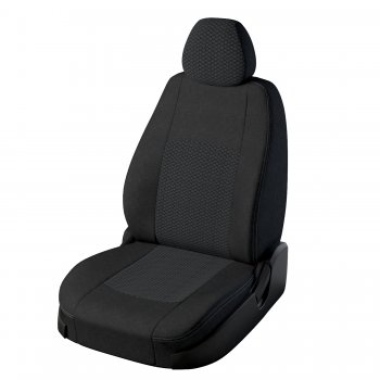 Чехлы для сидений Lord Autofashion Турин (жаккард) Mitsubishi L200 5 KK,KL рестайлинг (2018-2022)  (Чёрный, вставка Вега)
