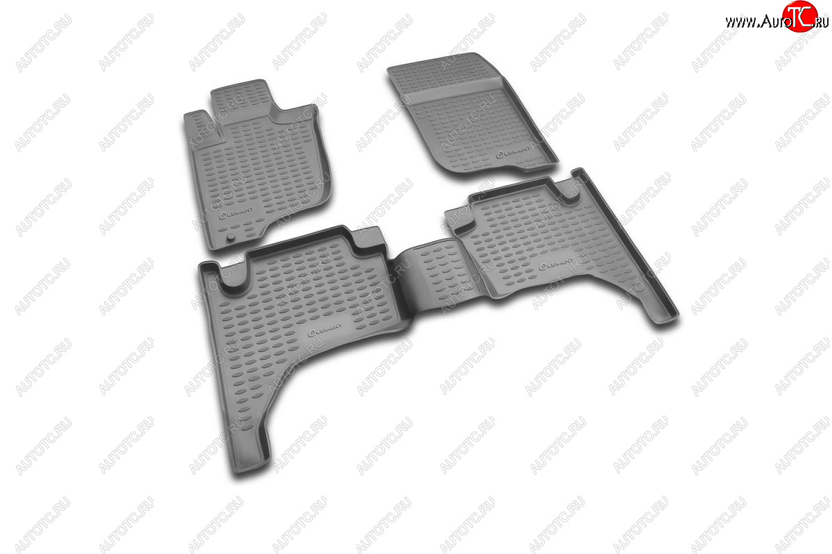 2 099 р. Комплект 3D ковриков салона Element (полиуретан)  Mitsubishi L200 ( 4,  5 KK,KL) (2006-2022) (Черные)  с доставкой в г. Калуга