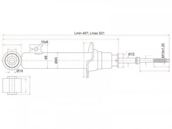 Амортизатор передний LH=RH SAT Mitsubishi L200 4  дорестайлинг (2006-2014)