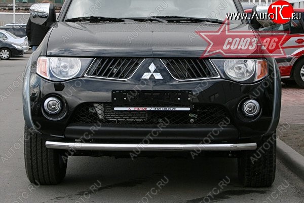 11 069 р. Защита переднего бампера одинарная Souz-96 (d60) Mitsubishi L200 4  дорестайлинг (2006-2014)  с доставкой в г. Калуга