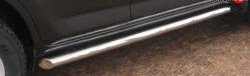 21 749 р. Защита порогов из круглой трубы диаметром 76 мм (рестайлинг) Russtal Mitsubishi L200 5 KK,KL рестайлинг (2018-2022) (Защита порогов с со скосами на торцах (вариант 1))  с доставкой в г. Калуга. Увеличить фотографию 1