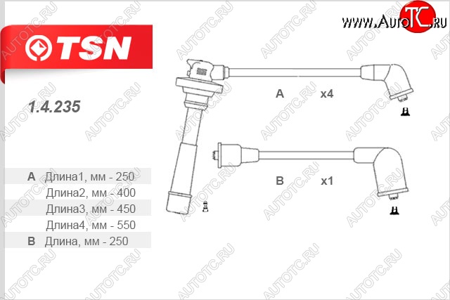 1 099 р. Провода высоковольтные TSN  Mitsubishi L200 ( 3 K6T-K7T,  3 K74T) (1996-2006) дорестайлинг, рестайлинг  с доставкой в г. Калуга