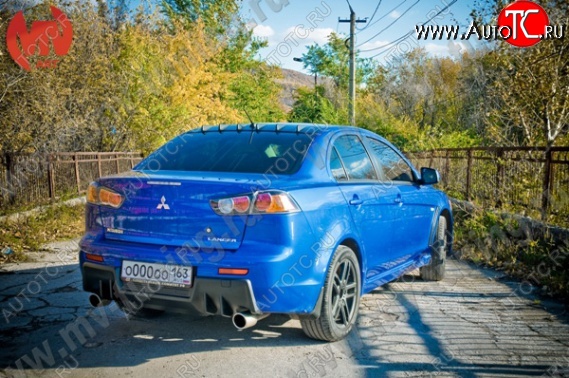 1 649 р. Козырёк на заднее стекло Zodiak Generator (6 зубьев) Mitsubishi Lancer 10 седан дорестайлинг (2007-2010) (Неокрашенный)  с доставкой в г. Калуга