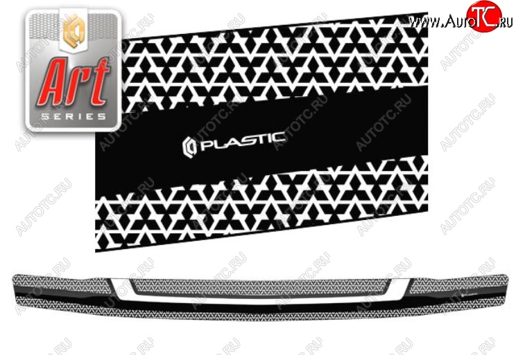 2 399 р. Дефлектор капота CA-Plastiс  Mitsubishi Montero  V90 (2006-2011) (Серия Art графит)  с доставкой в г. Калуга