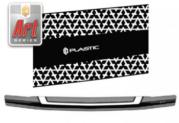 2 399 р. Дефлектор капота CA-Plastiс  Mitsubishi Montero  V90 (2006-2011) (Серия Art черная)  с доставкой в г. Калуга. Увеличить фотографию 1
