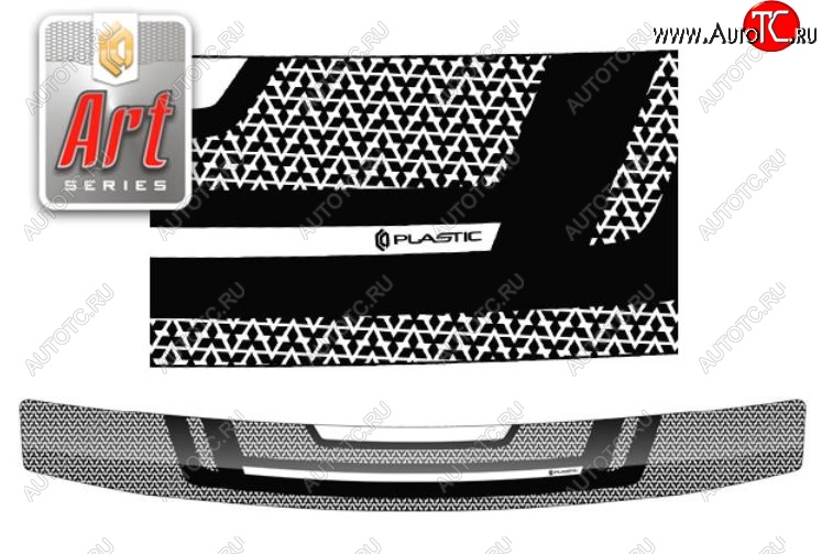 2 349 р. Дефлектор капота CA-Plastiс  Mitsubishi Montero Sport  PA (1996-2008) (Серия Art черная)  с доставкой в г. Калуга