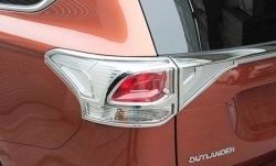 5 349 р. Накладки на фонари СТ  Mitsubishi Outlander  GF (2015-2018) (Неокрашенные)  с доставкой в г. Калуга. Увеличить фотографию 1
