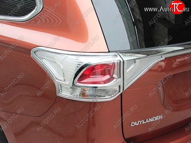 5 349 р. Накладки на фонари СТ  Mitsubishi Outlander  GF (2015-2018) (Неокрашенные)  с доставкой в г. Калуга