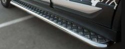19 749 р. Порожки для ног (Ø42) Russtal  Mitsubishi Outlander  GF (2015-2018) (лист - алюминий, профиль - сталь)  с доставкой в г. Калуга. Увеличить фотографию 1